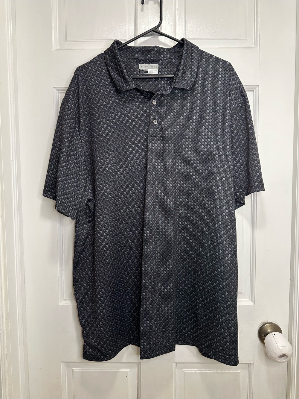 PGA Tour Printed Golf Polo Shirt in Black Mens Size XXL Collar Short Sleeve